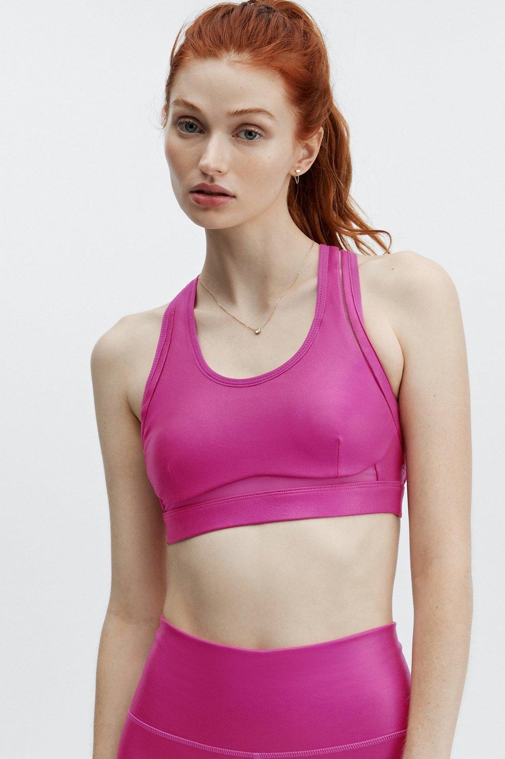 Fabletics Belle Iridescent High-Impact Sports Bra Womens pink plus Size 4X Product Image