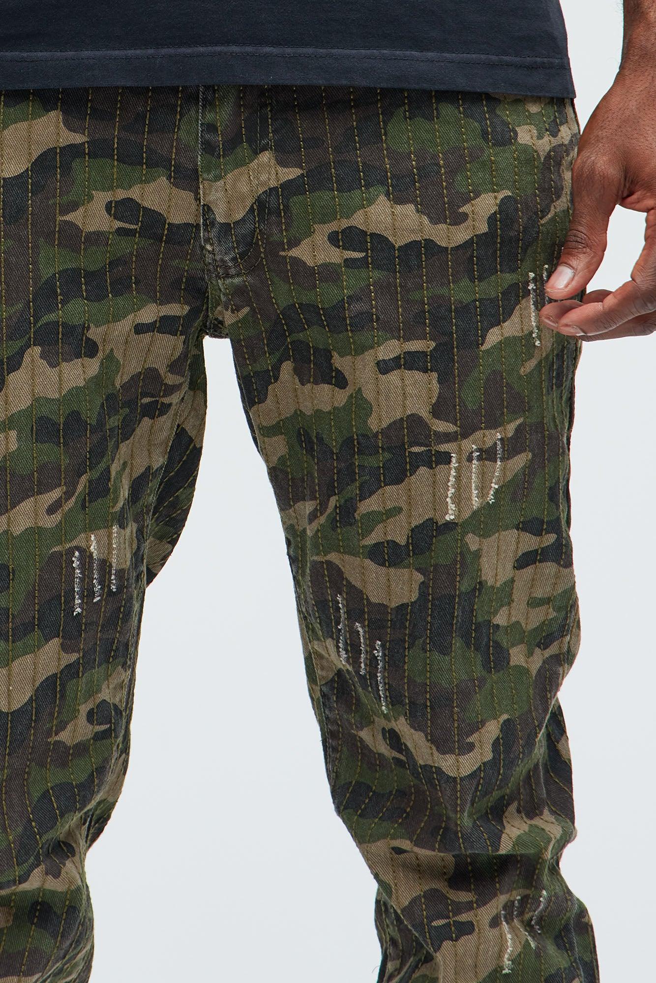 Line Me Up Stitched Slim Pants - Camouflage Product Image