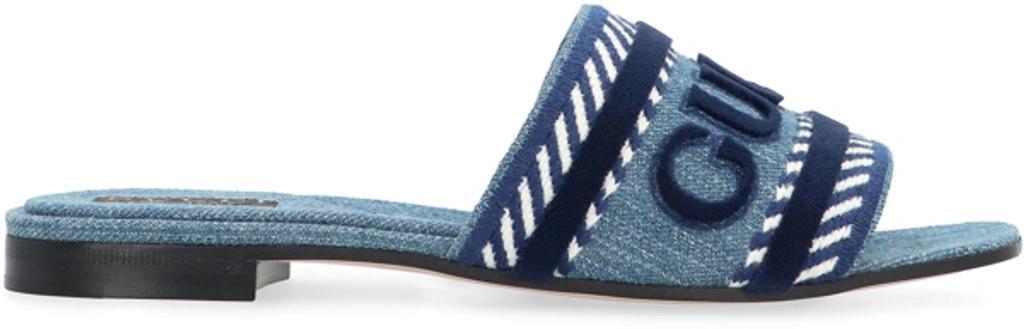 Jane Denim Slides In Light Blue Product Image