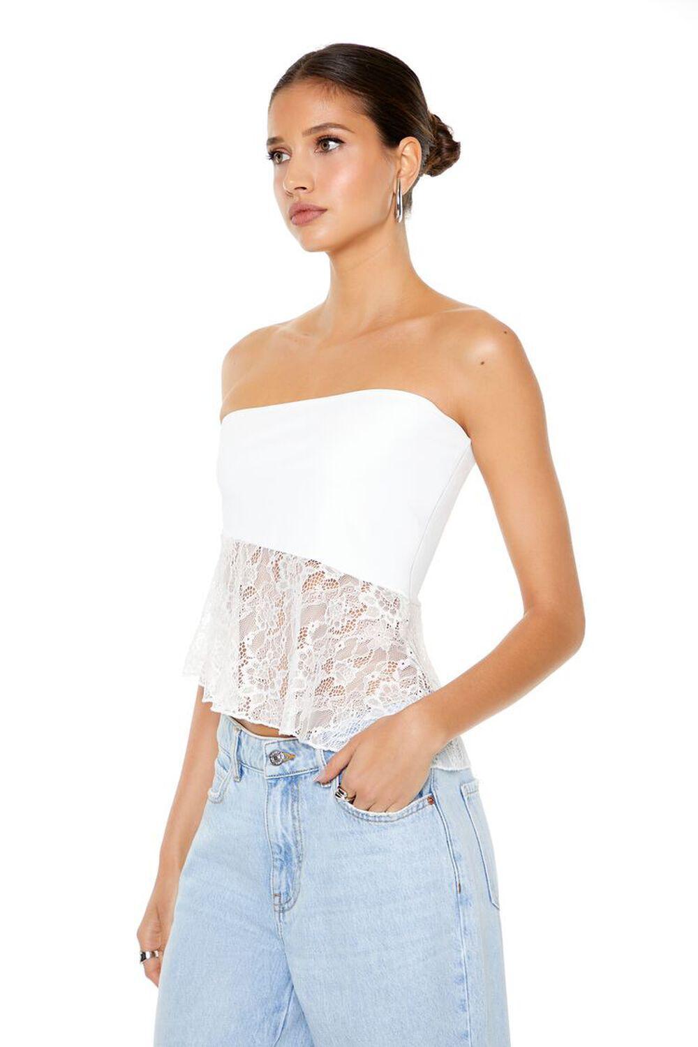 Lace-Hem Strapless Top | Forever 21 Product Image