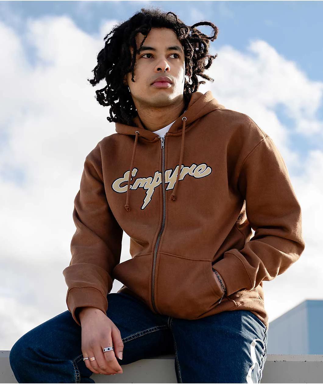 Empyre Sidebar Brown Zip Hoodie Product Image