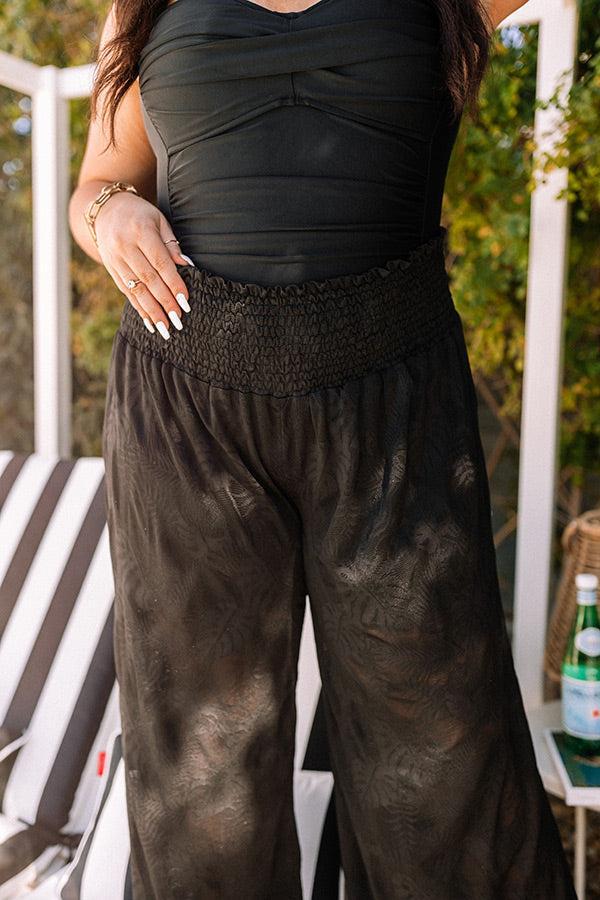 Boat Weekend High Waist Lace Pants in Black Curves Product Image