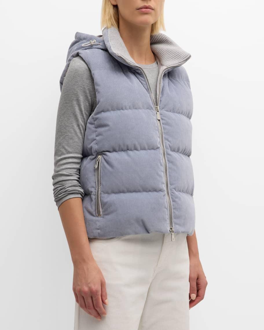 Hooded Corduroy Puffer Vest Product Image