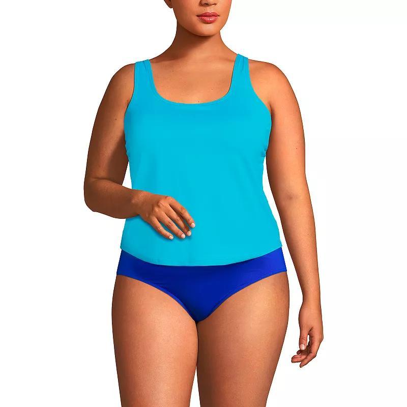 Plus Size Lands End Chlorine-Resistant 1-Piece Fauxkini Swimsuit, Womens Product Image