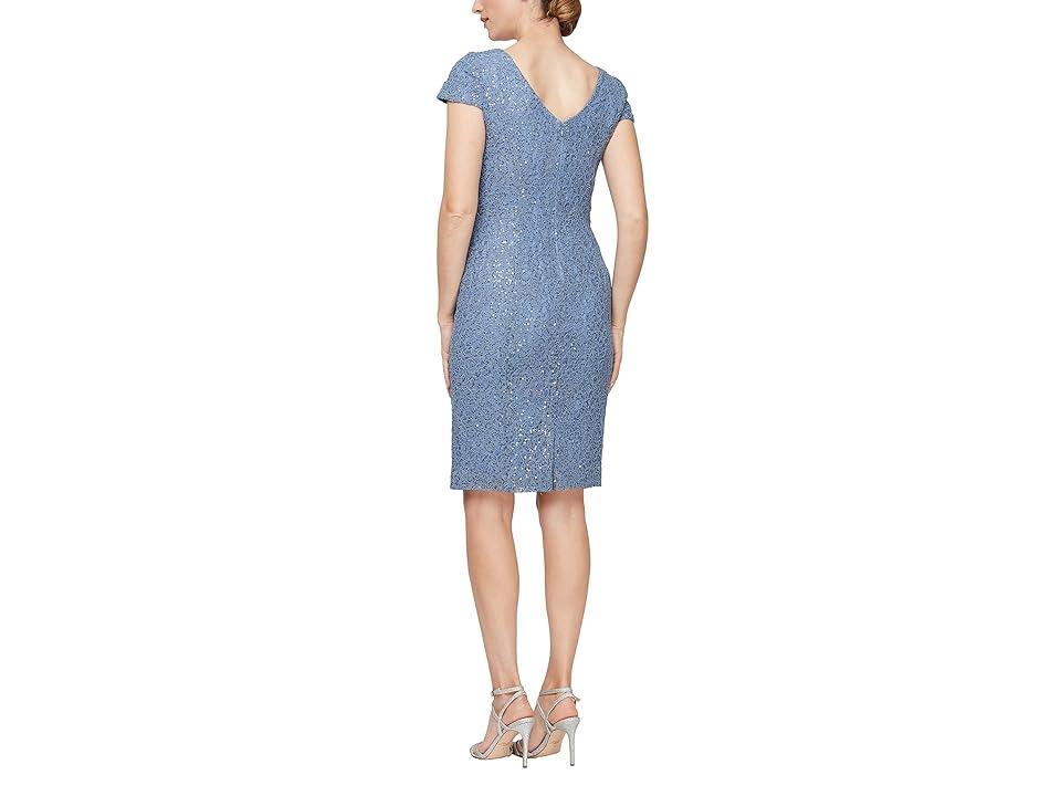 Alex Evenings Short Corded Sheath Dress (Wedgewood) Women's Dress Product Image