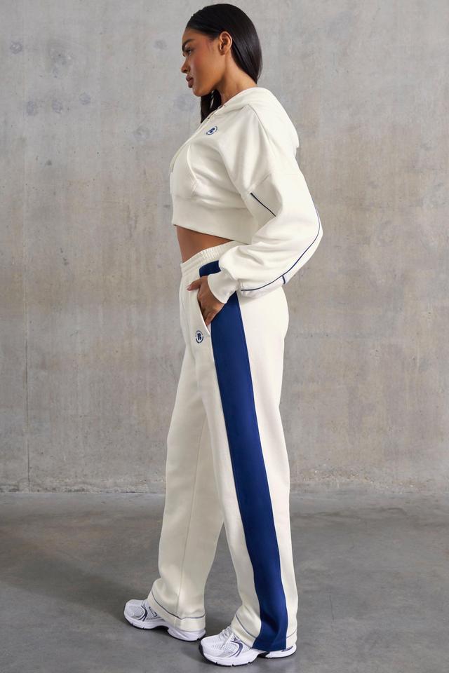 Petite Wide Leg Sweatpants in White Product Image