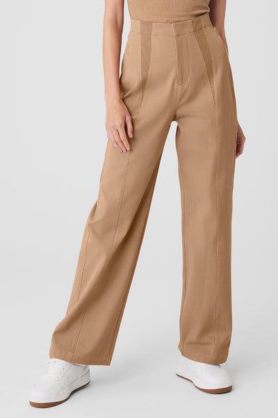 High-Waist On Point Moto Trouser - Toasted Almond Product Image