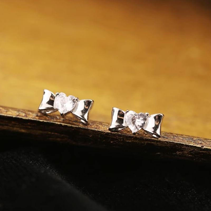 Bow Rhinestone Stud Earring Product Image