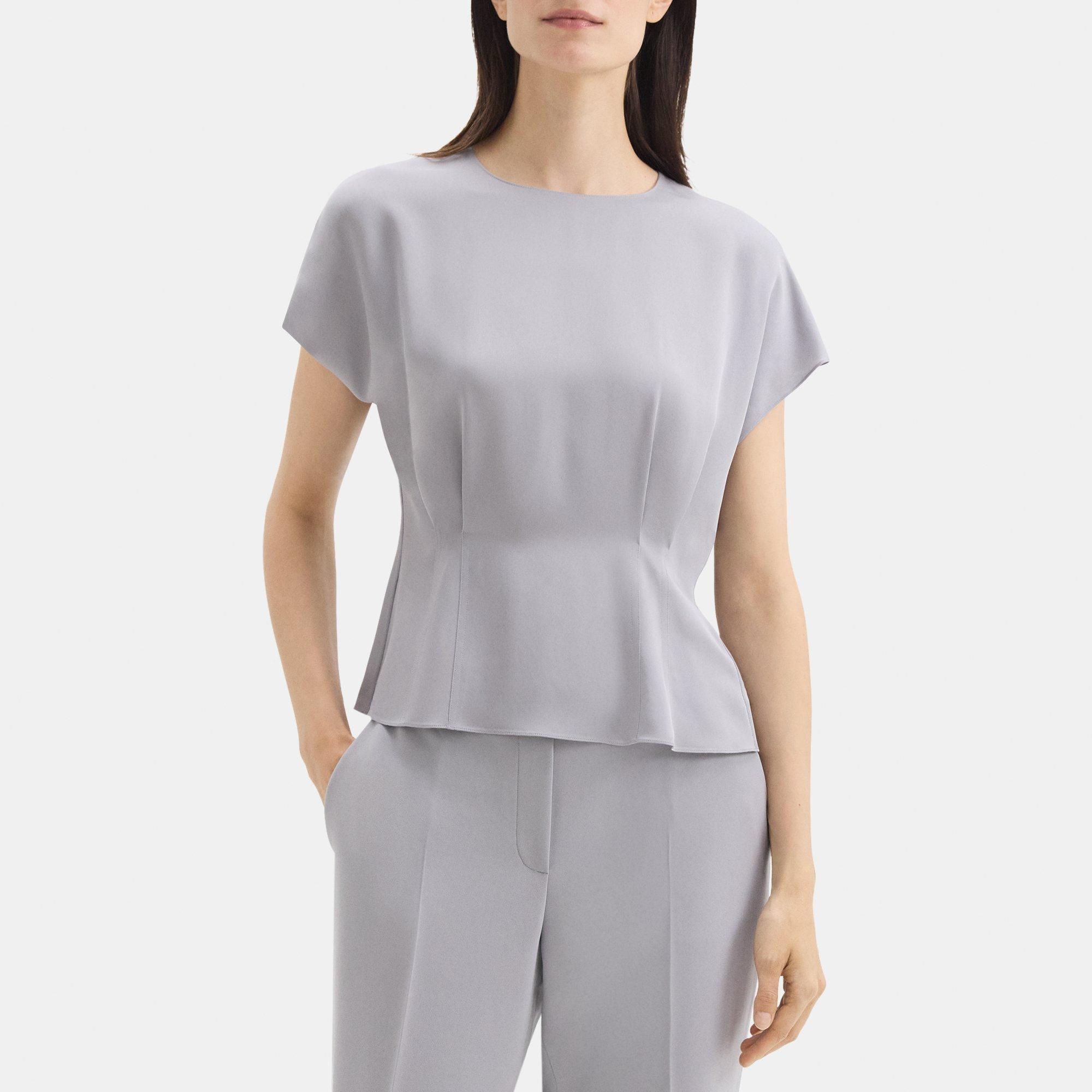 Silk Peplum Top | Theory Outlet Product Image