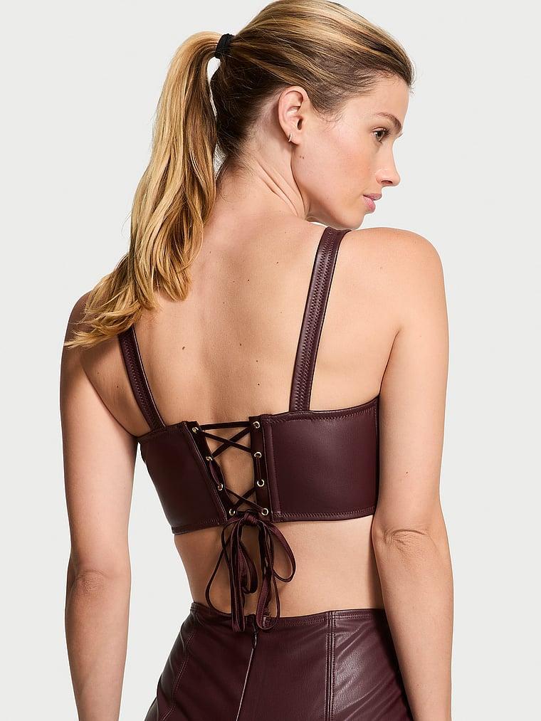 Faux Leather Mini Corset Top Product Image