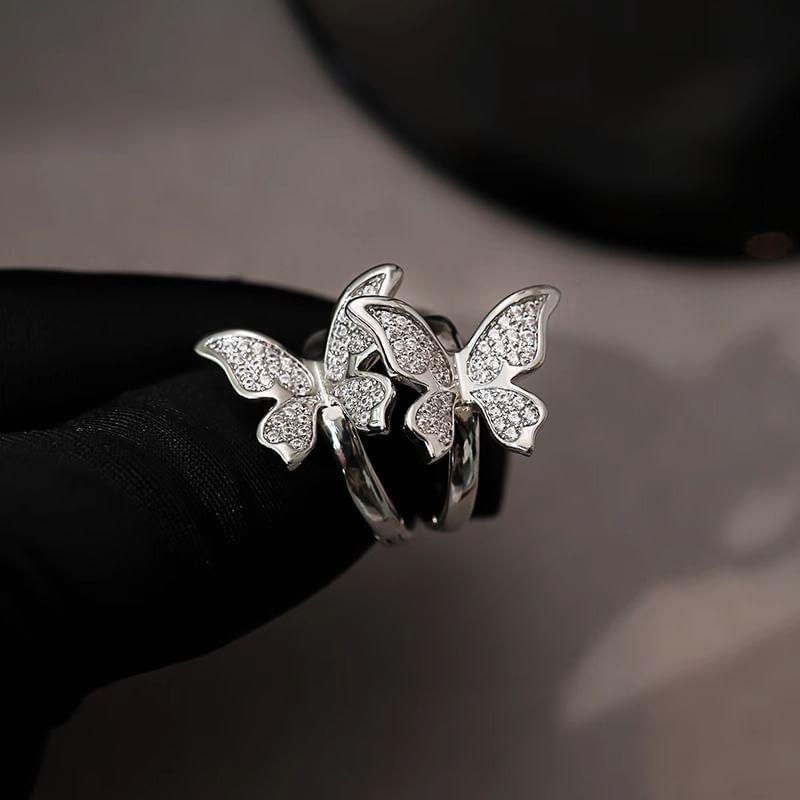 Butterfly Rhinestone Alloy Ear Cuff Product Image