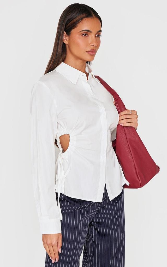 White Cut Out Side Detail Shirt Product Image