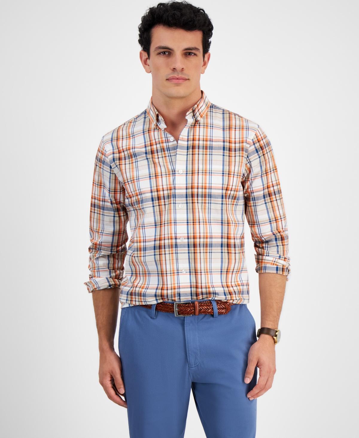 Club Room Mens Sanchez Plaid Poplin Shirt, Created for Macys Product Image