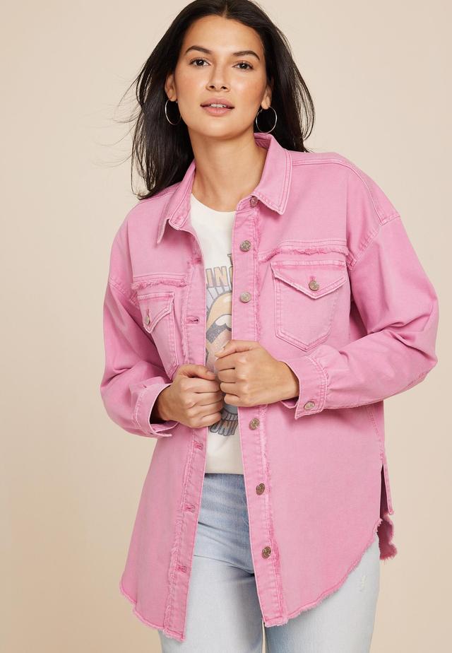 Pink Denim Shacket Product Image