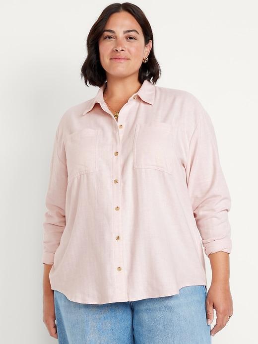 Flannel Button-Down Boyfriend Tunic Product Image