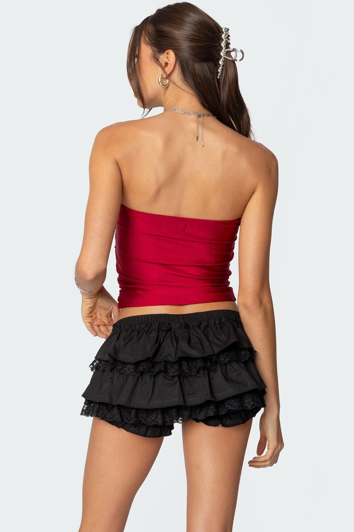 Maxeen Shiny Gathered Tube Top Product Image