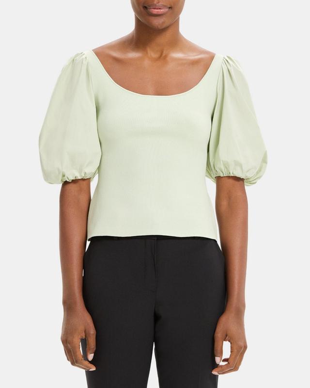 Puff Sleeve Top in Stretch Knit Product Image