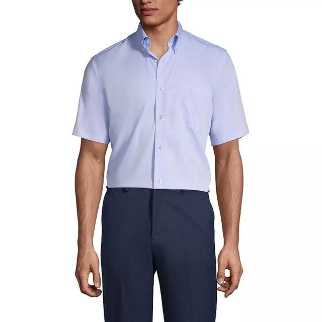 Lands End Mens School Uniform Short Sleeve No Iron Pinpoint Dress Shirt Product Image