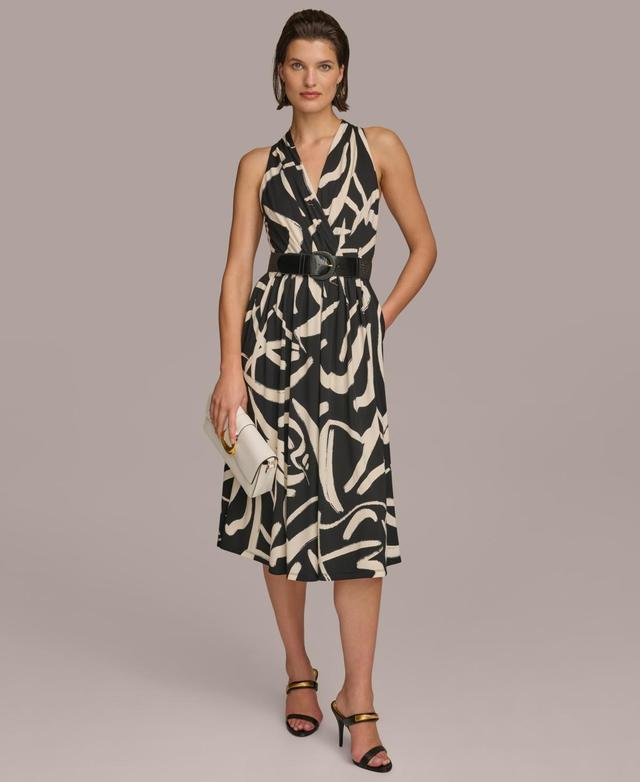 Women's Printed Belted A-Line Dress Product Image