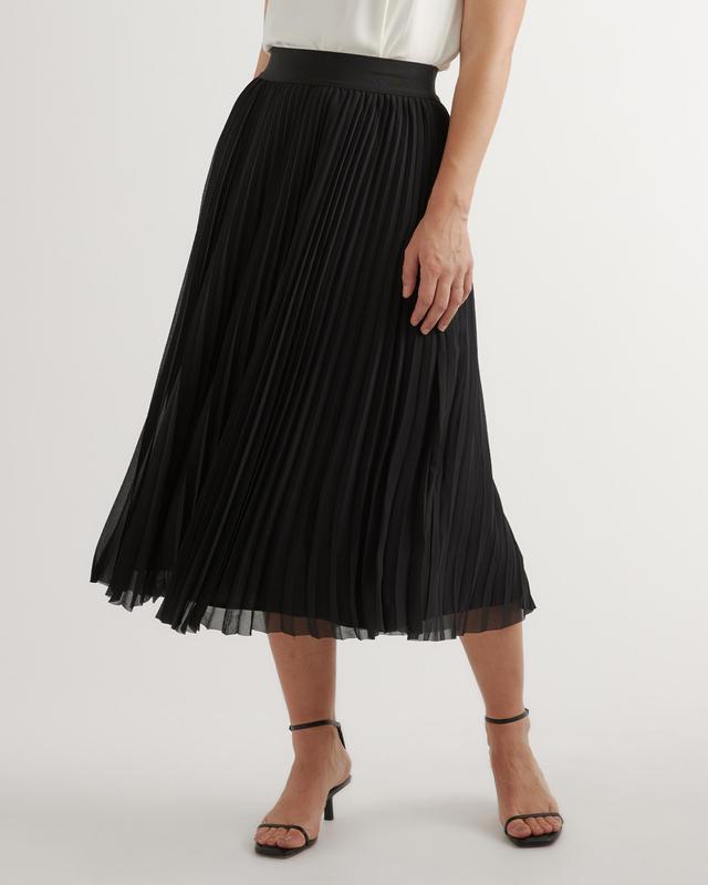 Chiffon Pleated Midi Skirt Product Image