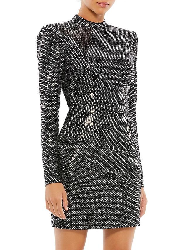 Ieena for Mac Duggal Sequin Long Sleeve Minidress Product Image