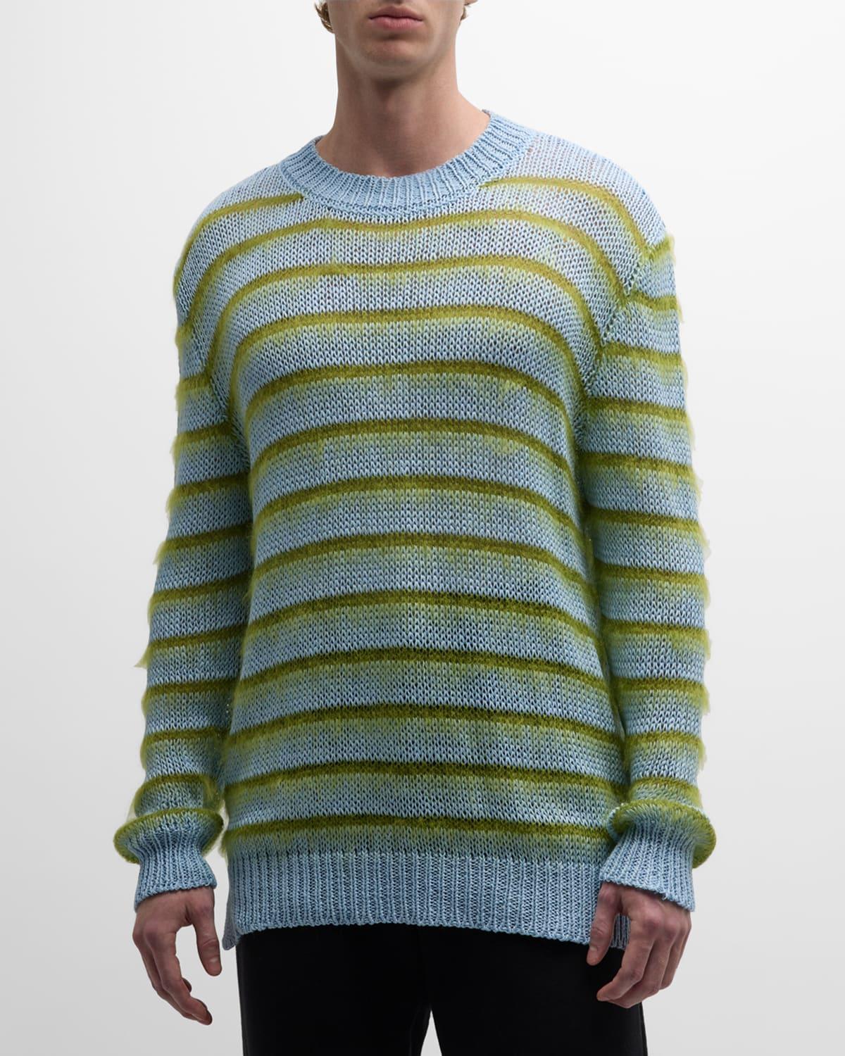 Mens Striped Mohair Sweater Product Image