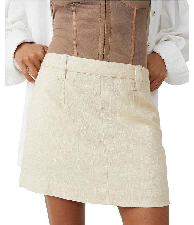 Free People Can't Blame Me High Rise Linen Blend Mini Skirt Product Image