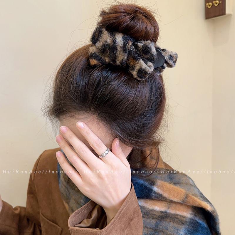 Leopard Print Bowknot Hair Clip Product Image