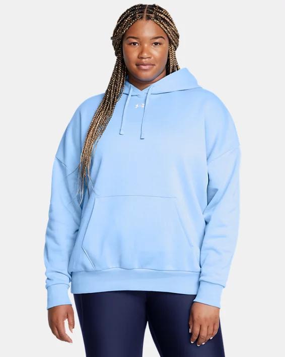 Womens Under Armour Rival Fleece Oversized Hoodie Red Product Image