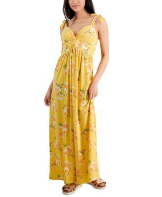 Petite Shoulder-Tie Twist-Front Maxi Dress Product Image