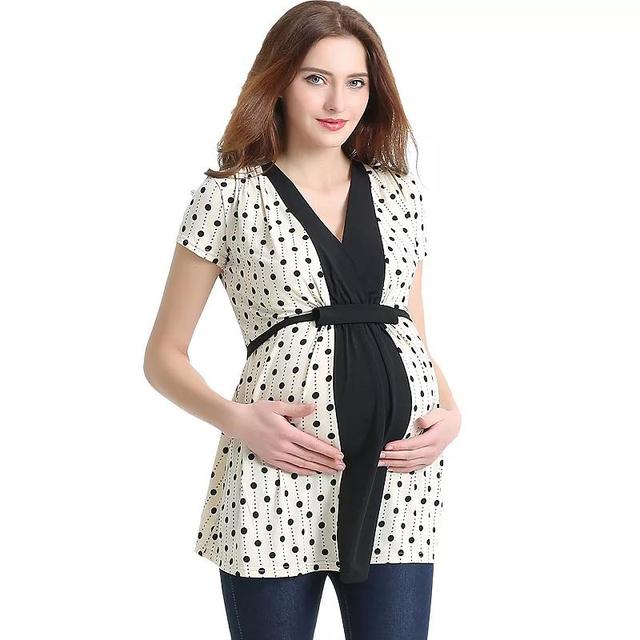 Maternity Pokkori Polka-Dot Nursing Top, Womens Product Image