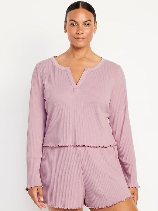 Ribbed Pajama Top Product Image