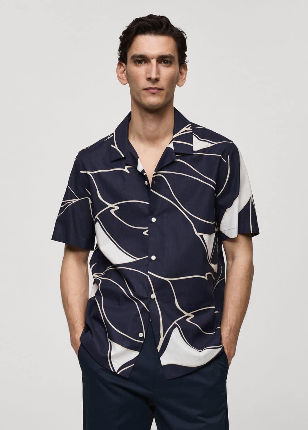 Mango Mens Cotton Printed Shirt Product Image