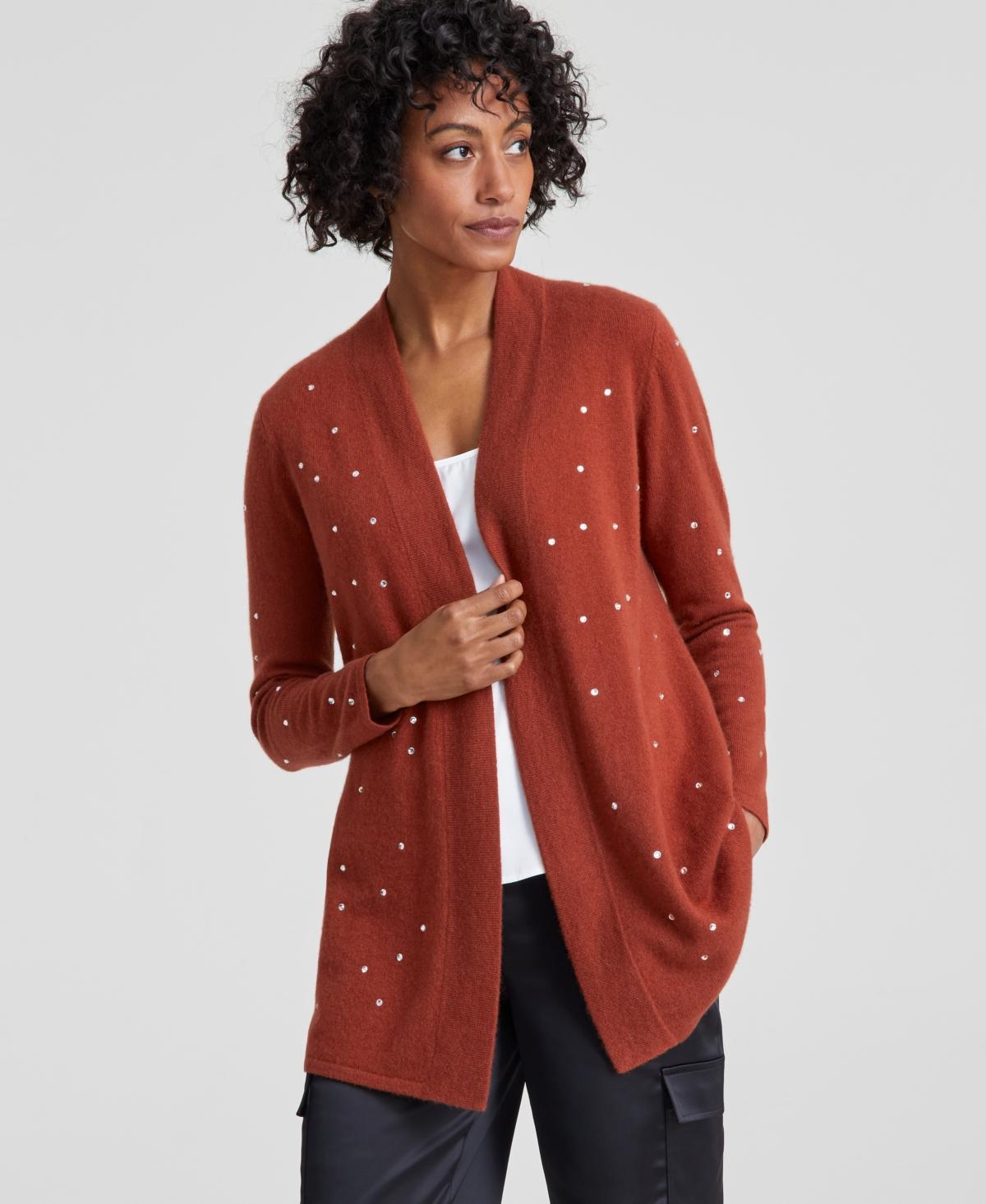 Charter Club Womens Embellished Long-Sleeve 100% Cashmere Duster, Created for Macys Product Image