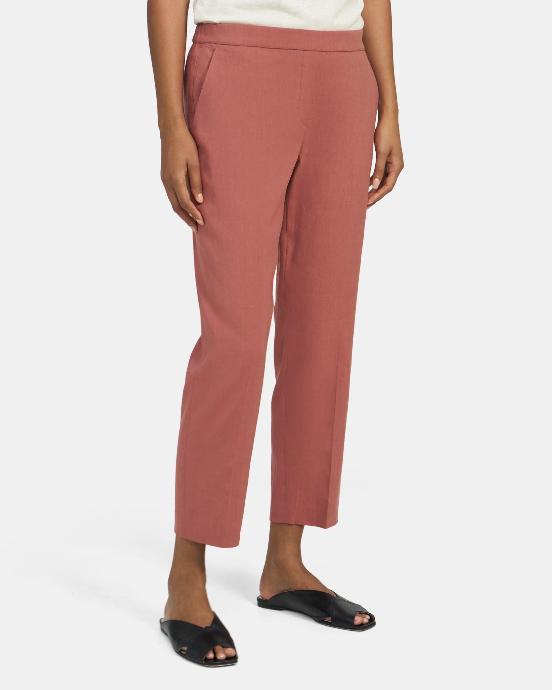 Slim Cropped Pull-On Pant in Linen Product Image