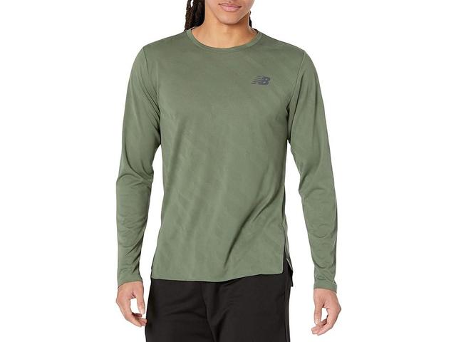 New Balance Q Speed Jacquard Long Sleeve (Deep Green) Men's Clothing Product Image