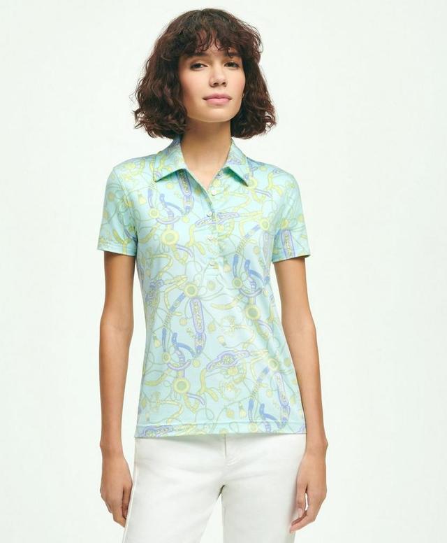 Equestrian Print Jersey Knit Polo Shirt Product Image