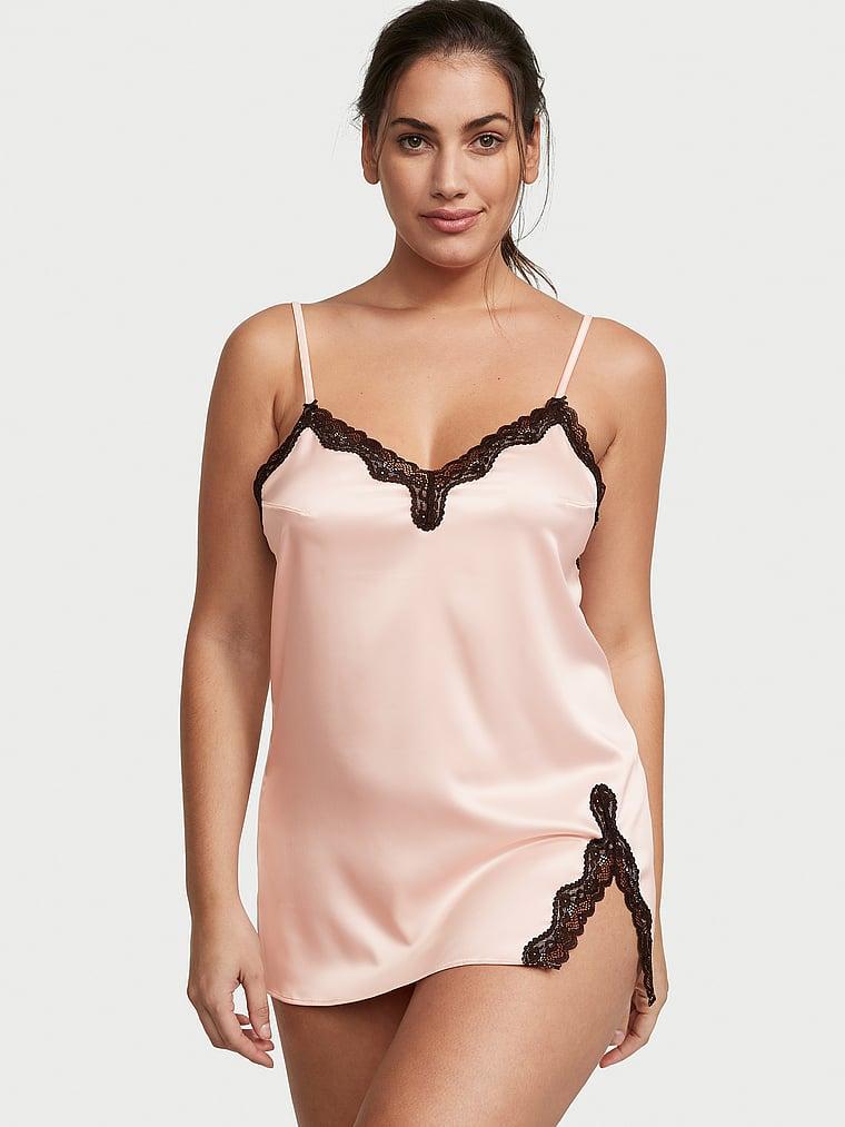 Tease Satin Lace-Trim Mini Slip Product Image