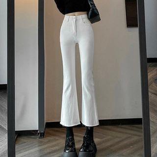 High Rise Skinny Cropped Flared Jeans Product Image