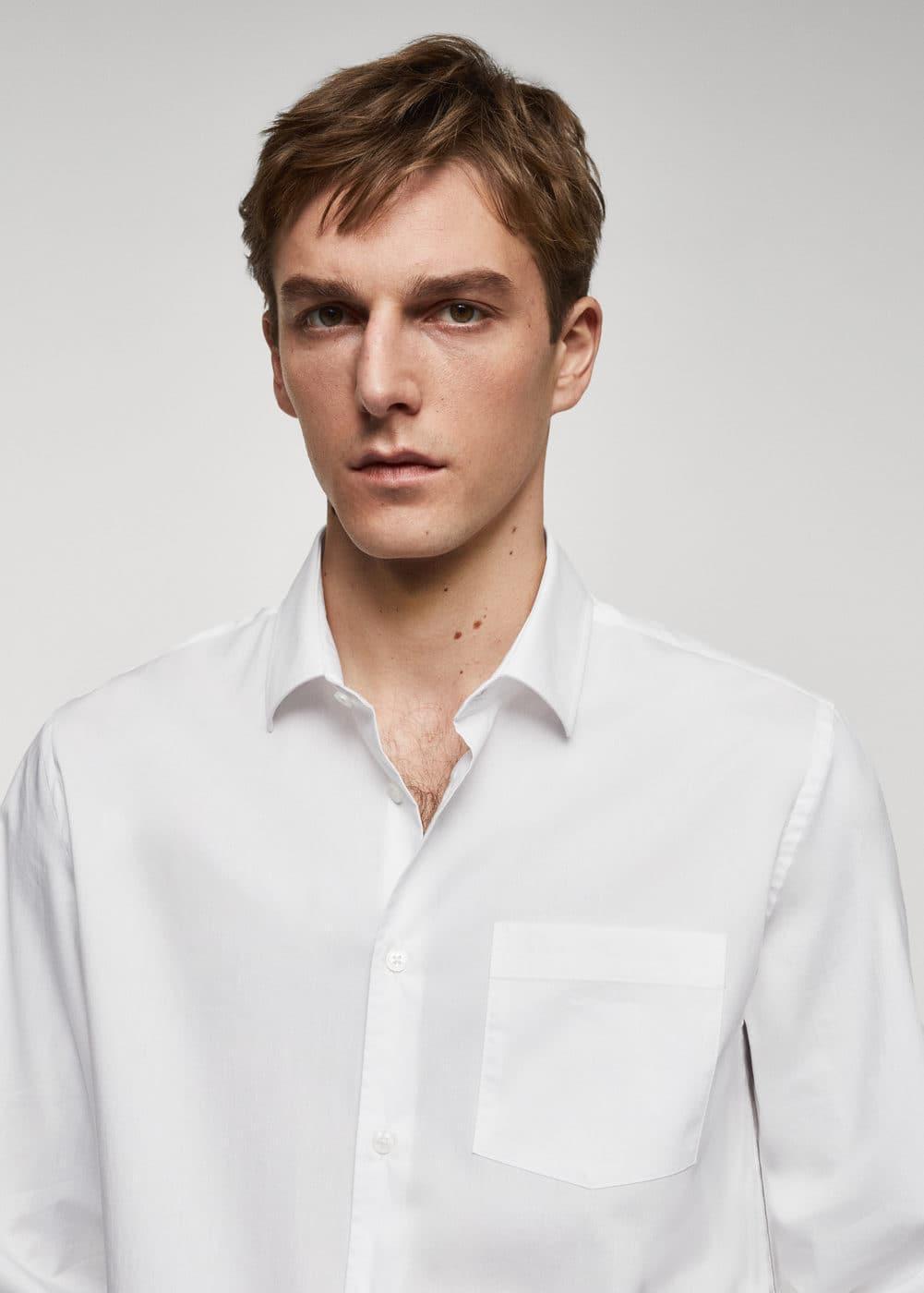 Mango Mens Classic-Fit Poplin Shirt Product Image