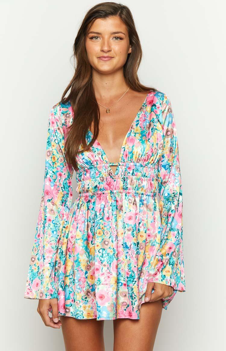 Genovia Floral Long Sleeve Mini Dress product image