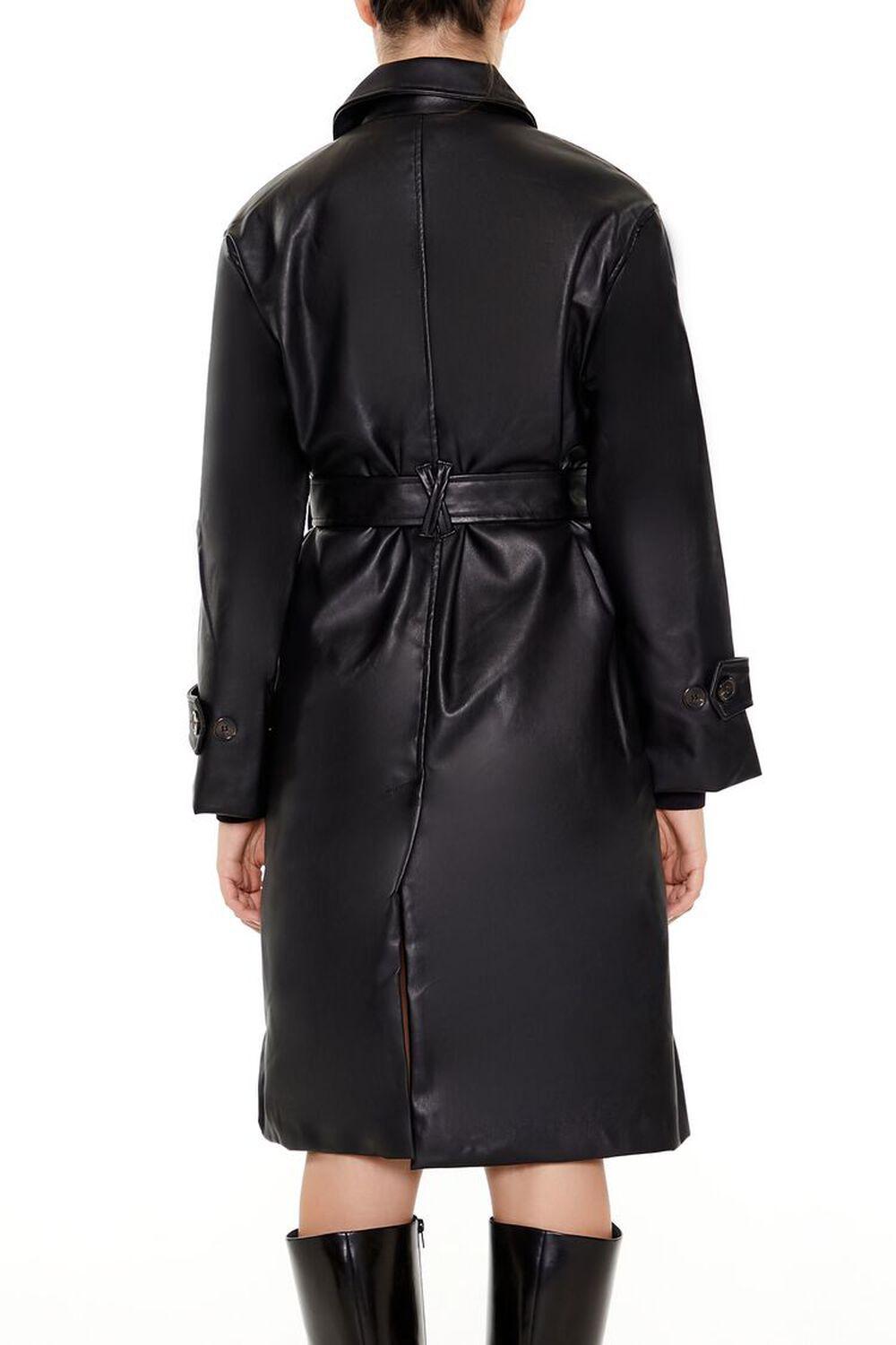 Faux Leather Tie-Waist Trench Coat | Forever 21 Product Image