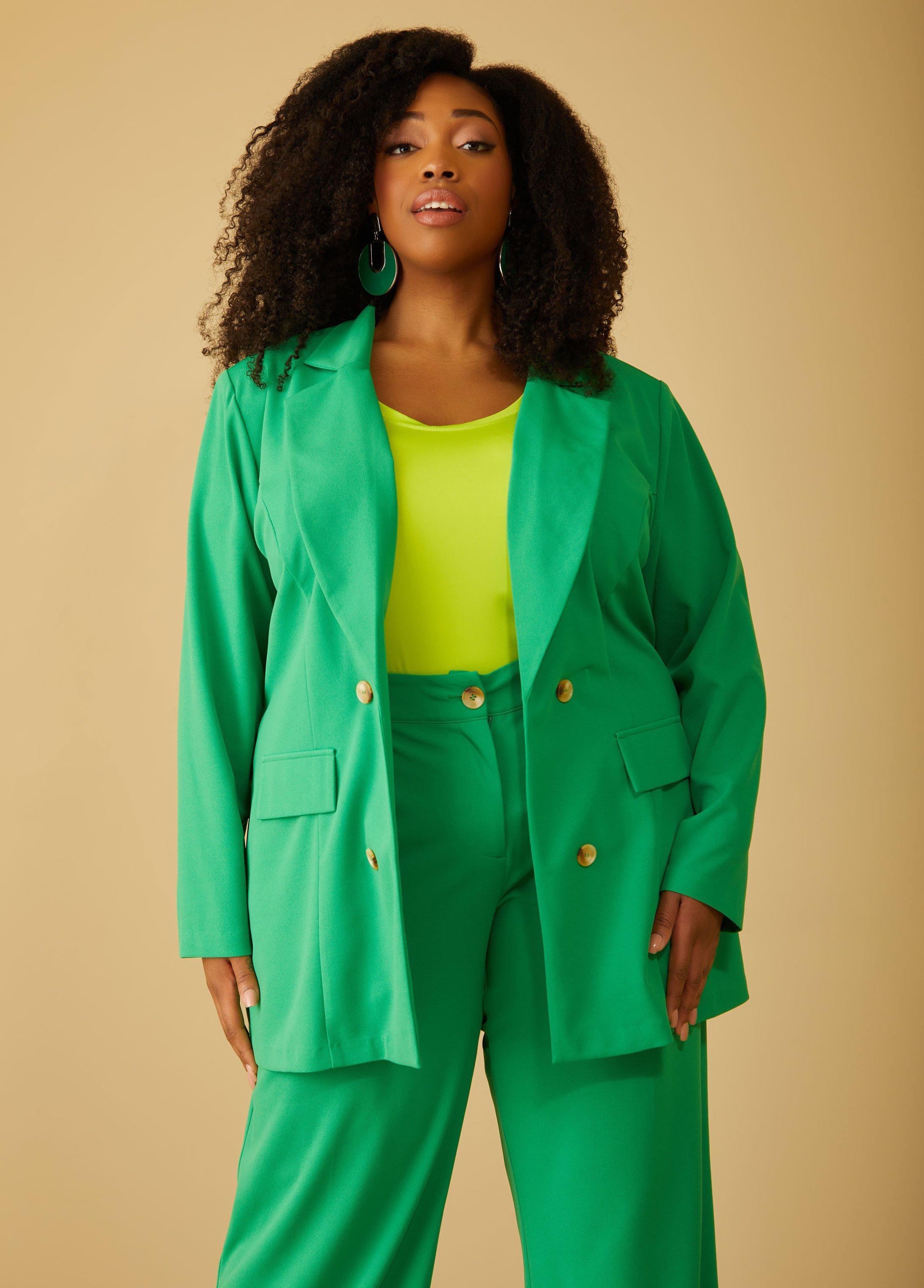 Plus Size Stretch Crepe Boyfriend Blazer Ashley Stewart Product Image