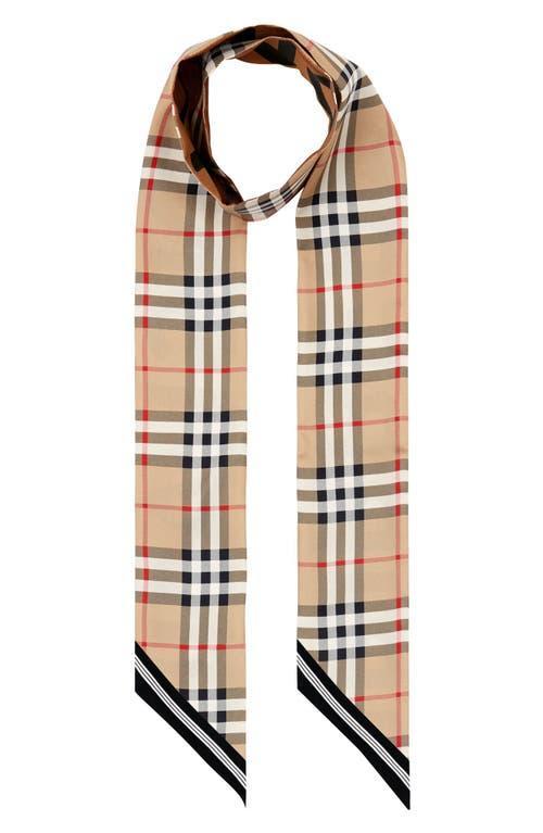 burberry Vintage Check Mulberry Silk Skinny Scarf Product Image