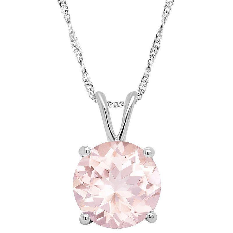 Alyson Layne 14k Gold Round Morganite Pendant Necklace, Womens Product Image