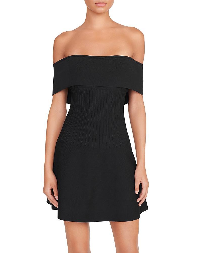 STAUD Artistry Off the Shoulder Rib Sweater Dress Product Image