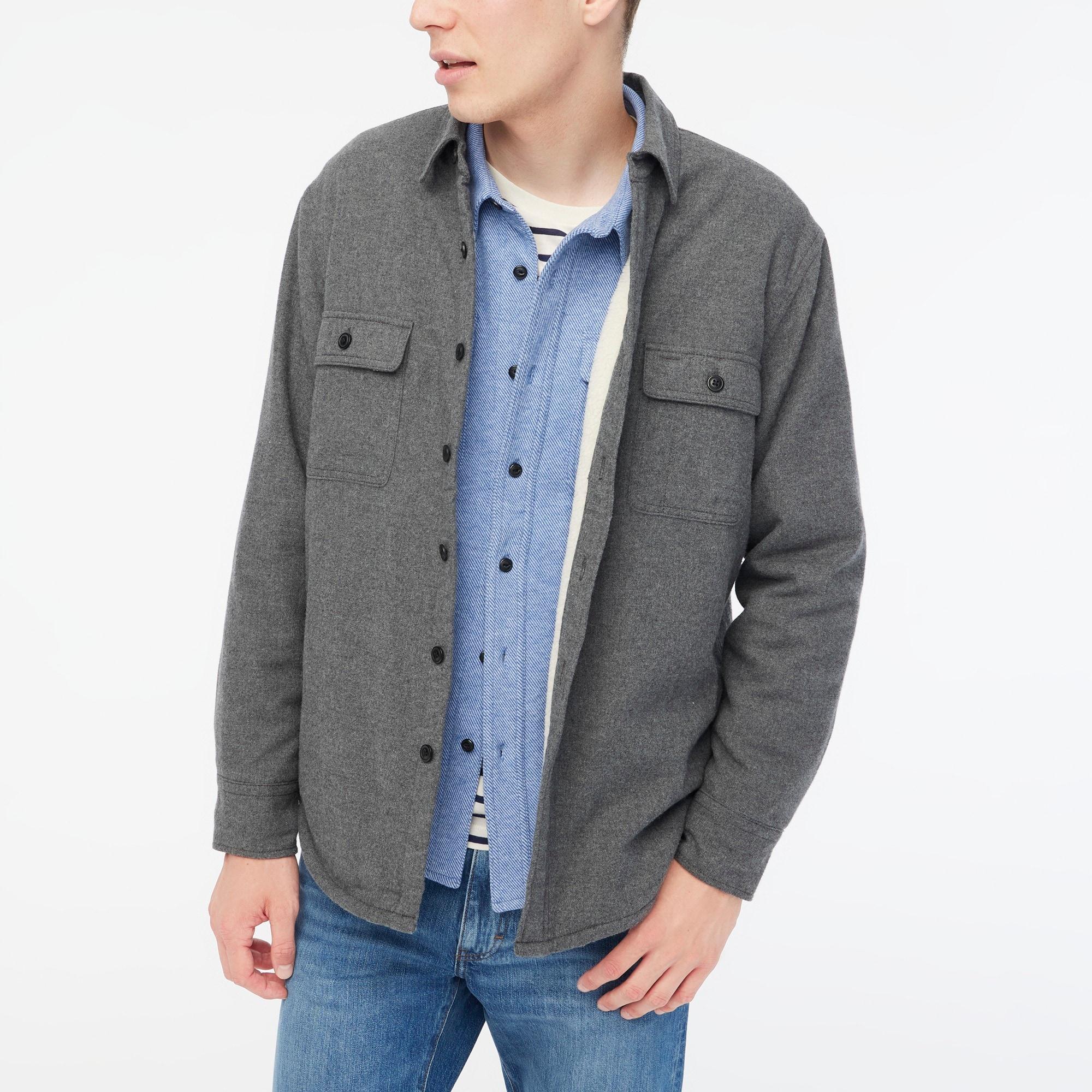 Sherpa-lined flannel shirt-jacket Product Image