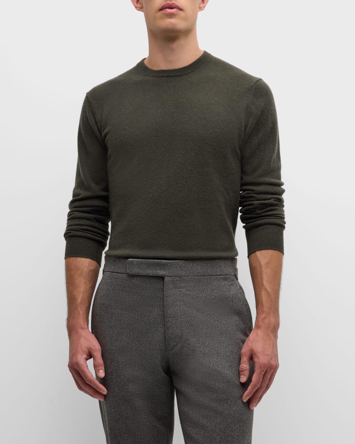 Men's Solid Cashmere Crewneck Sweater Product Image