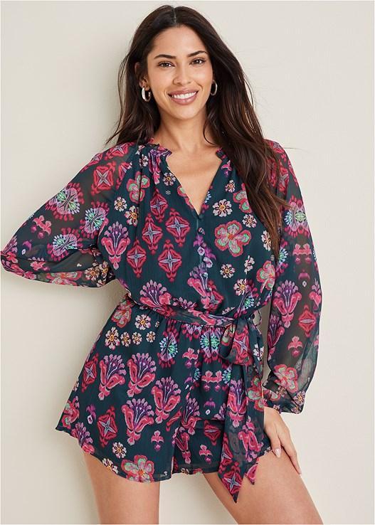 Crinkle Chiffon Romper Product Image