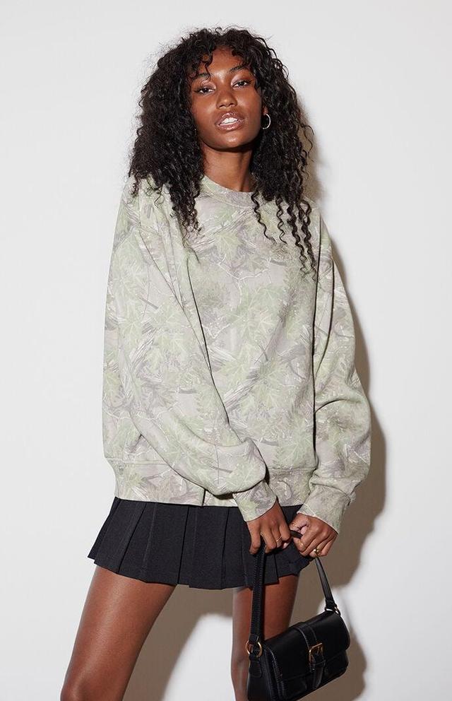 Women's Tree Camo Crew Neck Sweatshirt Product Image